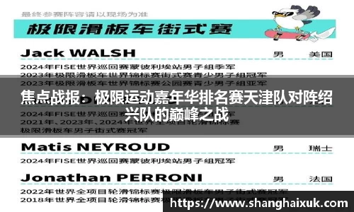 焦点战报：极限运动嘉年华排名赛天津队对阵绍兴队的巅峰之战